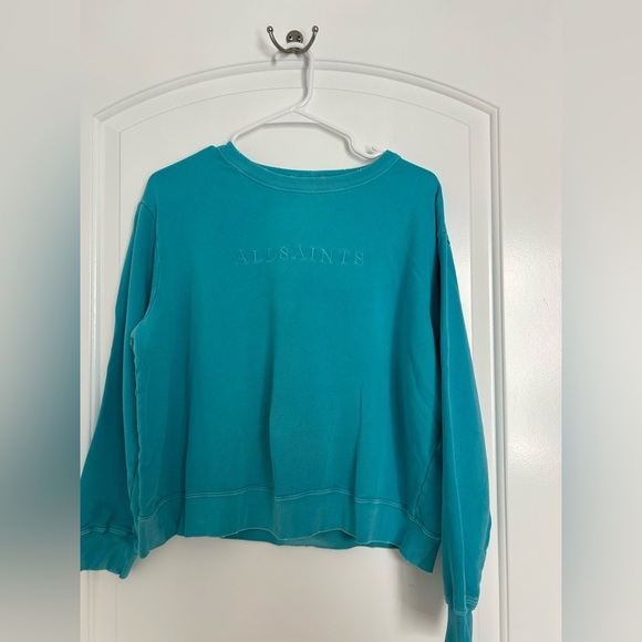 AllSaints Teal Crewneck Sweater size medium - Picture 1 of 9